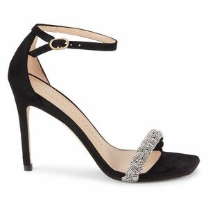 Stuart Weitzman Black Embellished Heeled Sandals